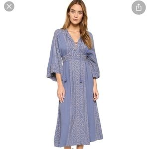 Free People lace up kimono dress